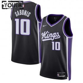 Dres Sacramento Kings Domantas Sabonis Nike 2023-24 Icon Edition Crno Swingman - Dječji